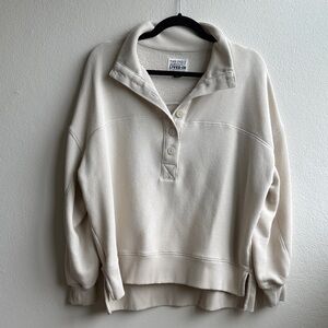 American Living Beige Buttoned Turtleneck Sweater (XS) oversized